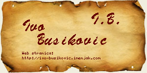 Ivo Bušiković vizit kartica
